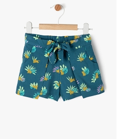 GEMO Short à pans en viscose imprimé bébé fille bleu standard