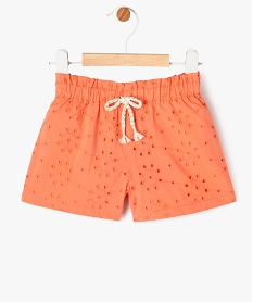 GEMO Short en coton avec broderies anglaises bébé fille orange standard