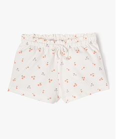 GEMO Short avec taille élastique froncée bébé fille blanc chine