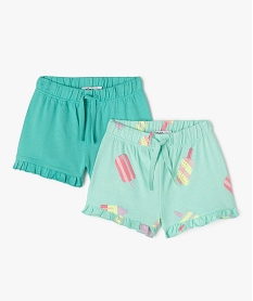 short en coton avec volants bebe fille (lot de 2) vert shortsJ827701_1