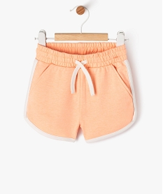 GEMO Short en maille et taille élastique bébé fille Orange