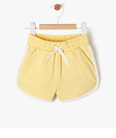 GEMO Short en maille et taille élastique bébé fille Jaune