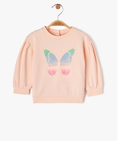 GEMO Sweat à manches bouffantes avec motifs colorés bébé fille rose standard