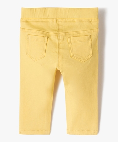 pantalon bebe fille slim uni a taille elastiquee jaune pantalonsJ829801_3
