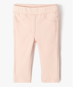 GEMO Pantalon bébé fille slim uni à taille élastiquée Rose