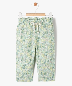 pantalon fleuri avec taille elastique bebe fille vertJ830401_1