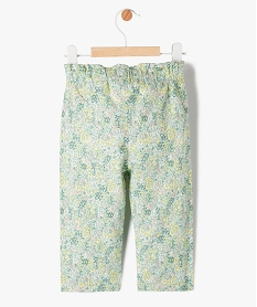 pantalon fleuri avec taille elastique bebe fille vert pantalonsJ830401_3
