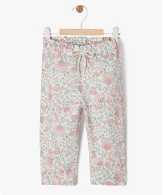 pantalon fleuri avec taille elastique bebe fille roseJ830501_1