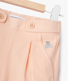 pantalon en coton coupe large bebe fille - lulucastagnette rose pantalonsJ830601_2