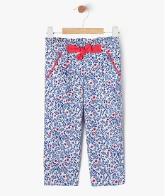 pantalon fluide a taille elastiquee et imprime fleuri bebe fille bleu pantalonsJ830701_1