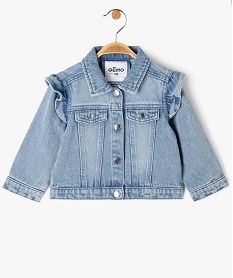 GEMO Veste en jean avec volants sur les épaules bébé fille Bleu