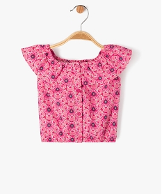 blouse sans manches imprimee avec volant sur le col bebe fille roseJ832401_1