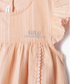 blouse manches courtes a volants bebe fille - lulucastagnette roseJ832501_3