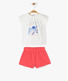 GEMO Ensemble short + tee-shirt amples bébé fille Beige