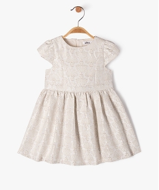 robe de ceremonie avec motifs brodes bebe fille beige robesJ834201_1