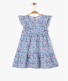 robe a manches courtes avec volants bebe fille bleuJ835101_1