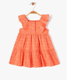 GEMO Robe sans manches en broderie anglaise bébé fille Orange