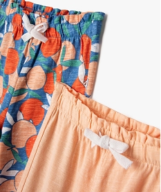 pantalon en maille uni et imprime bebe fille (lot de 2) multicolore leggingsJ835901_2