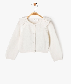 GEMO Gilet en coton avec volants sur le col bébé fille Beige