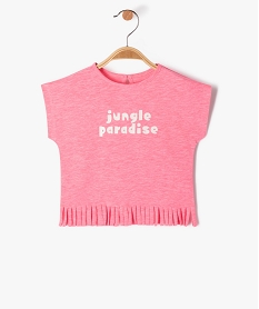 GEMO Tee-shirt à franges et manches courtes bébé fille rose standard