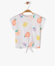 GEMO Tee-shirt à manches courtes loose imprimé bébé fille imprime ecru
