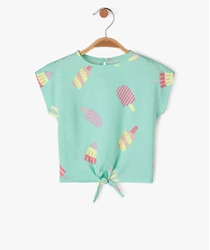 tee-shirt a manches courtes loose imprime bebe fille vert tee-shirts manches courtesJ838901_1