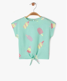 GEMO Tee-shirt à manches courtes loose imprimé bébé fille vert standard