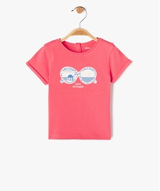 GEMO Tee-shirt à manches courtes à motif estival bébé fille Rose