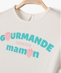tee-shirt manches courtes loose a message bebe fille beige tee-shirts manches courtesJ839201_2