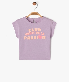 GEMO Tee-shirt manches courtes loose à message bébé fille violet standard