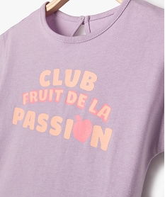 tee-shirt manches courtes loose a message bebe fille violetJ839401_2