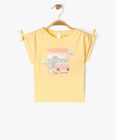 GEMO Tee-shirt à manches courtes avec motif en sequins bébé fille Jaune