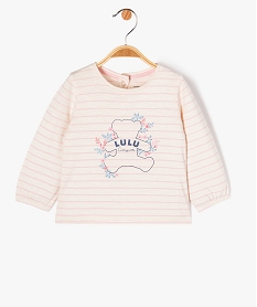 GEMO Tee-shirt à manches longues à rayures bébé fille - LuluCastagnette Beige