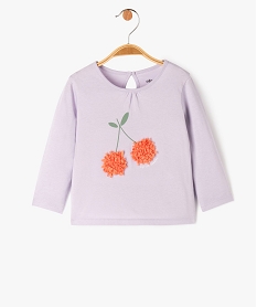 tee-shirt a manches longues a motif paillete bebe fille violet tee-shirts manches longuesJ841001_1