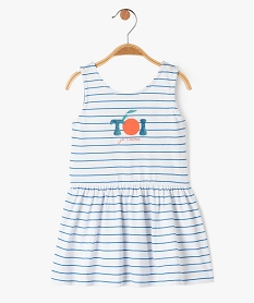 GEMO Robe courte sans manches en jersey rayé bébé fille Imprimé