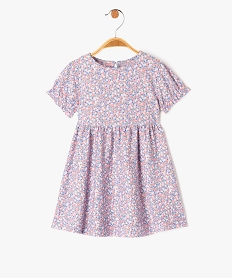 robe fleurie a manches courtes bebe fille violet robesJ843201_1