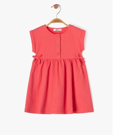 GEMO Robe bébé fille avec haut boutonné et jupe large Rose