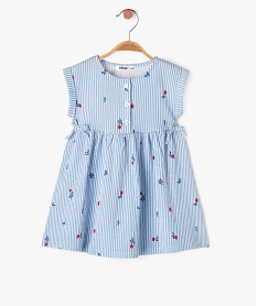 robe bebe fille avec haut boutonne et jupe large bleu robesJ843501_1