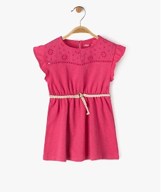 robe sans manches avec ceinture tressee bebe fille rose robesJ843901_1
