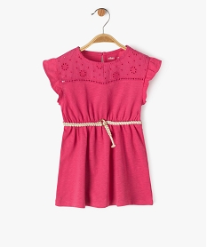 GEMO Robe sans manches avec ceinture tressée bébé fille Rose