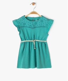 robe sans manches avec ceinture tressee bebe fille vert robesJ844001_1