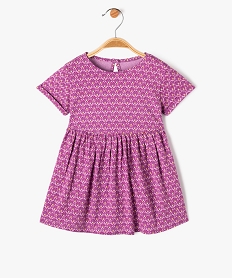 robe imprimee a manches courtes bebe fille violet robesJ844201_1