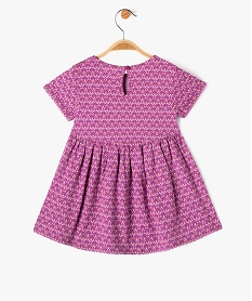 robe imprimee a manches courtes bebe fille violet robesJ844201_3