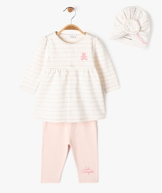 GEMO Ensemble 3 pièces bébé fille - LuluCastagnette Rose