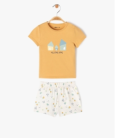 GEMO Pyjashort 2 pièces avec motifs maisons bébé garçon Jaune