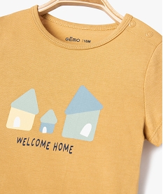 pyjashort 2 pieces avec motifs maisons bebe garcon jauneJ847201_2