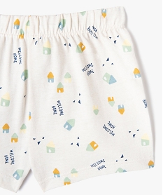 pyjashort 2 pieces avec motifs maisons bebe garcon jauneJ847201_3