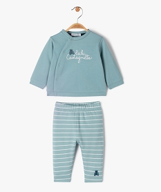pyjama 2 pieces bebe garcon interieur velours - lulucastagnette bleuJ847601_1