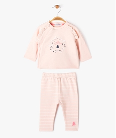 GEMO Ensemble 2 pièces intérieur molletonné bébé fille - LuluCastagnette Rose