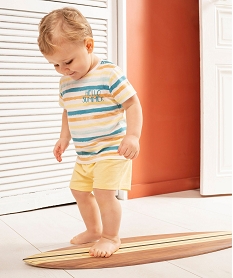 GEMO Pyjashort avec tee-shirt rayé bébé garçon jaune standard